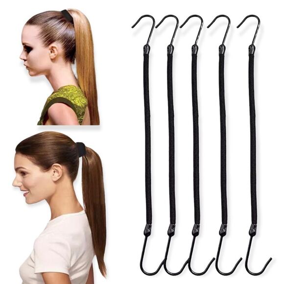 🆕5 Piece Ponytail Rubber Elastic Hooks - Picture 1 of 7